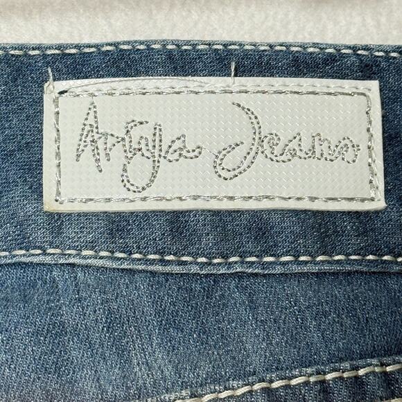 Ariya Bootcut Jeans Women Sz 13/14 Stretch Stitch Flap Distressed Western Grunge - Picture 8 of 16